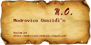 Modrovics Osszián névjegykártya